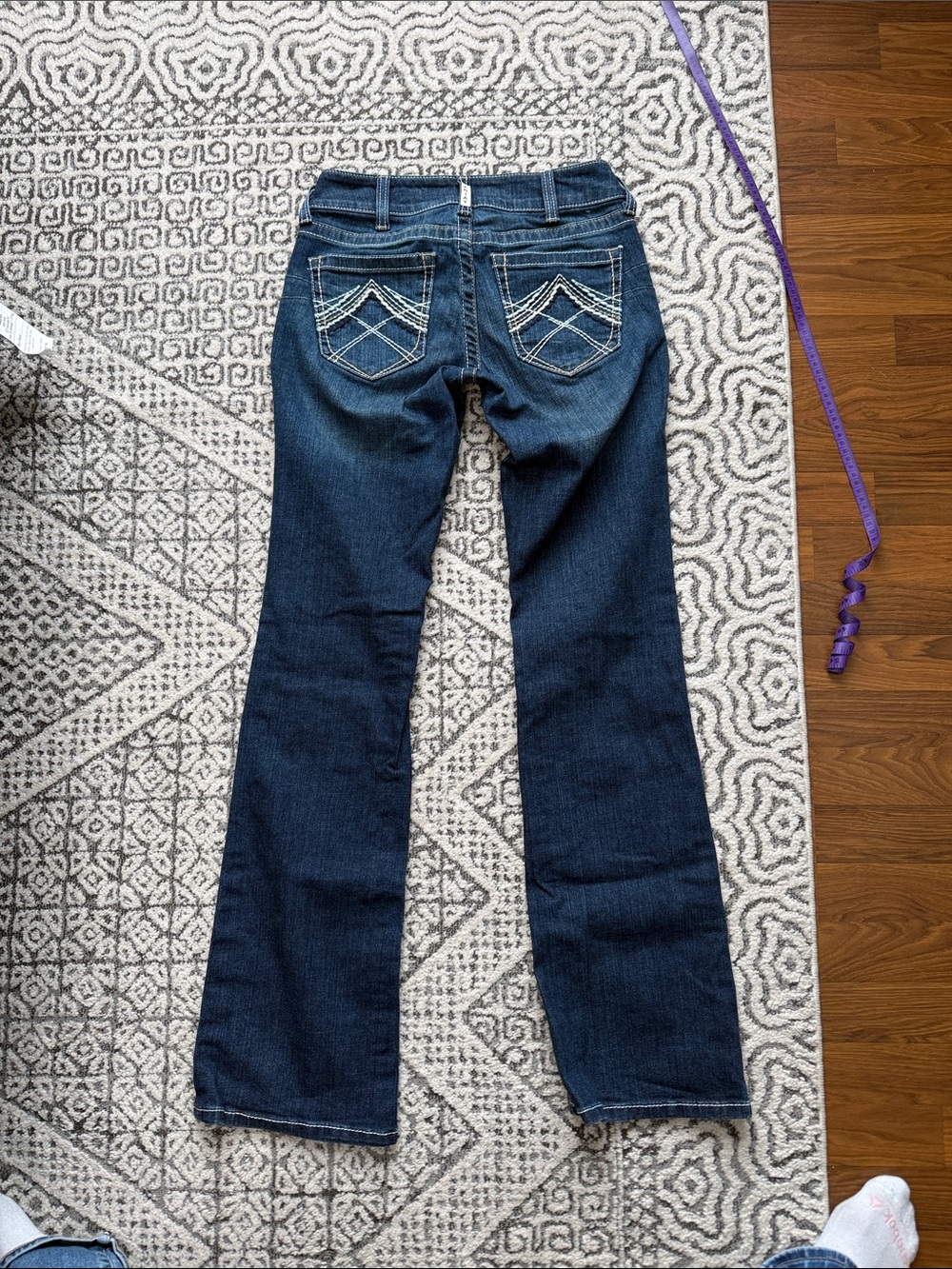 Ariat Dark Blue Flare Jeans with Embroidered Back Pockets